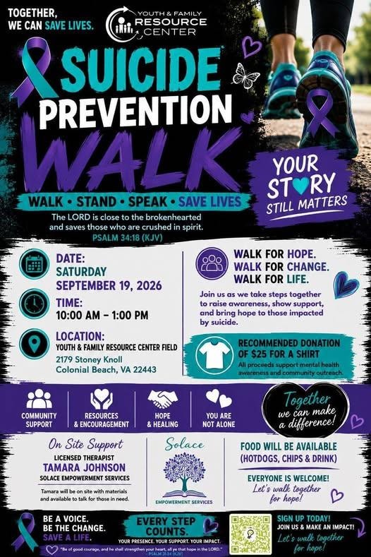 Suicide Prevention Walk flyer